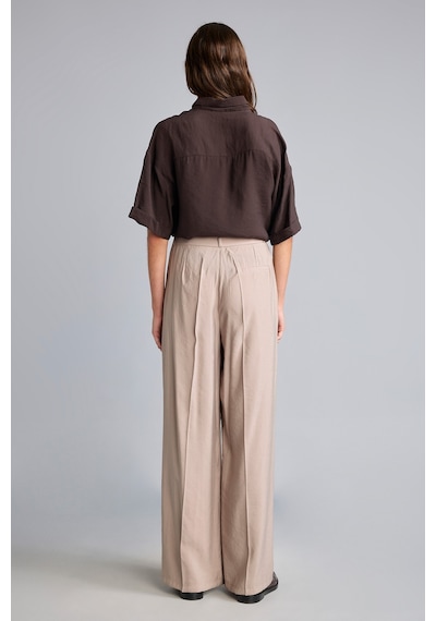 Defacto Wide Leg Cepli Yüksek Bel Geniş Paça Akışkan Pantolon I5523ax26aubg647 Bej-bg647