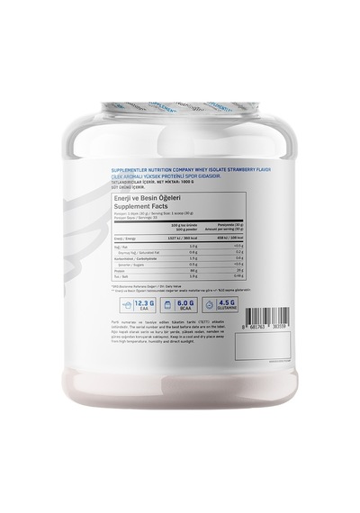 Supplementler Whey Isolate 1000 Gr Çilek