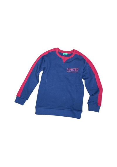E Çocuk Benetton-b21606 Benetton Sweatshirt Mavi Mavi