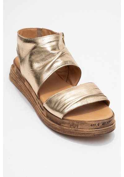 Luvishoes Lunas Altın Hakiki Deri Yandan Fermuarlı Kadın Sandalet Altın Luvishoes Lunas Altın Hakiki Deri Yandan Fermuarlı Kadın Sandalet Altın