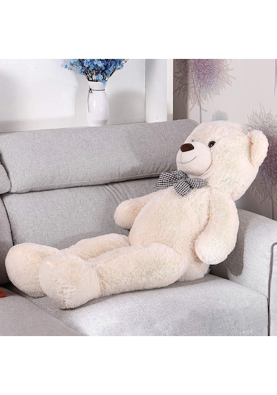Oyuncak 80 Cm Papyonlu Peluş Ayıcık- İthal Kumaş - Premium Koleksiyon Hediyelik Ayı % 100 Yerli 001