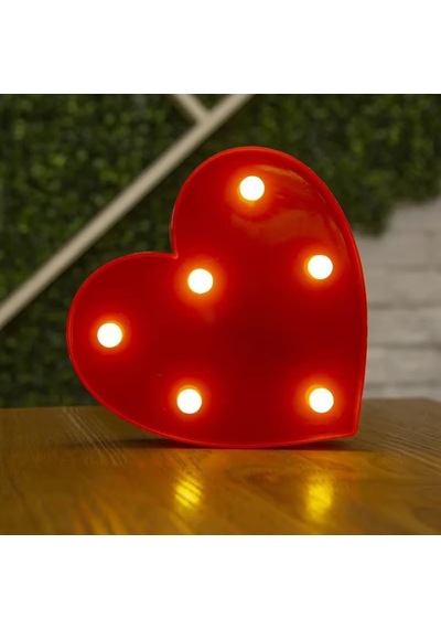Lexroo Romantik Kalp Şeklinde Led Masa Lambası, Dekoratif Işık, Sevgililer Günü Hediyesi Çok Renkli