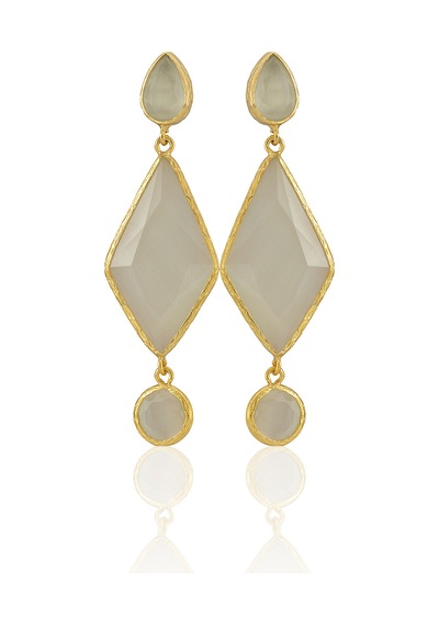 Kadir Jewellery 22 Ayar Altın Kaplama Kadın Sallantılı Küpe -el İşçiliği Ve Hipoalerjenik Küpe Beyaz 19012090