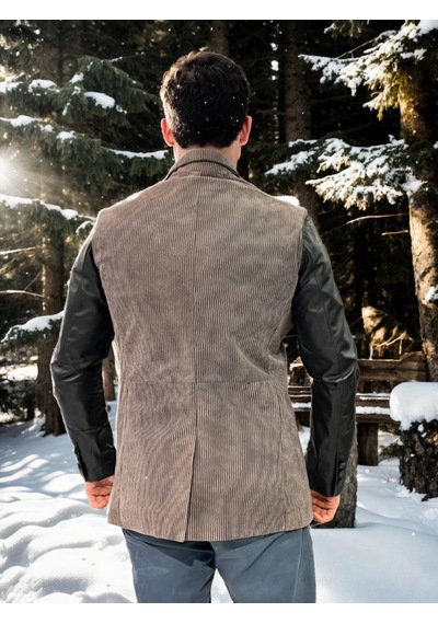 Ertaştrendstore Erkek Premium Doğal Nubuk Deri Ceket - Siyah Çok Renk