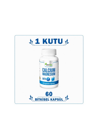 Calcium Magnesium 60 Bitkisel Kapsül Kalsiyum Magnezyum Takviye Edici Gıda
