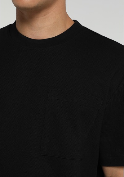 Colin's Colins Relaxed Fit Yuvarlak Yaka Düz Erkek Siyah Kısa Kol Tişört Cl1080498 Q1.v2 Blk