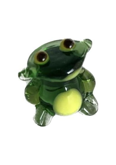 El Yapımı Mini Murano Cam Kurbağa Biblo A136-05