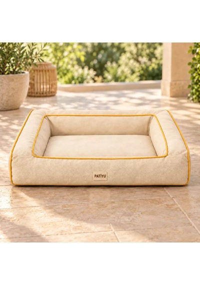 Kedi Köpek Yatağı Sofa Bed - Kiremit Krem