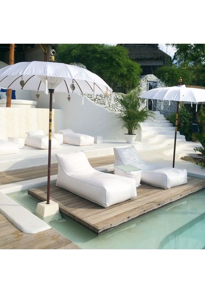 Şezlong Armut Yatağı London Sunbed 2+1 Tam Set Beyaz