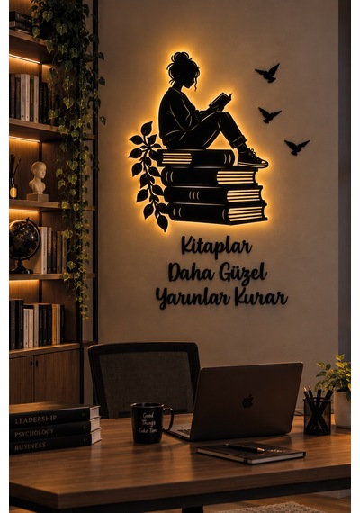 Led Işıklı Tablo Kişiye Özel Kitap Okuyan Kız Duvar Dekoru Kitaplık Tasarımlı Dekoratif Duvar Süsü Sarı - 930282072 Sarı Led Işıklı Tablo Kişiye Özel Kitap Okuyan Kız Duvar Dekoru Kitaplık Tasarımlı Dekoratif Duvar Süsü Sarı - 930282072 Sarı