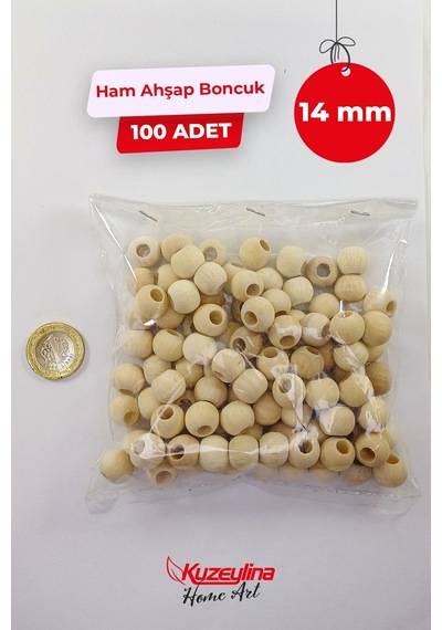 14 Mm Ahşap Ham Boncuk - 100 Adet