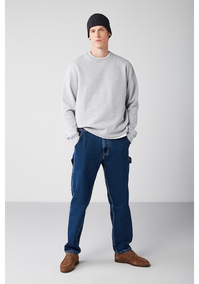 Grimelange Travıs Erkek Organik Kumaşlı Yumuşacık Regular Fit Yuvarlak Yakalı Grimelanj Sweatshirt Grimelanj