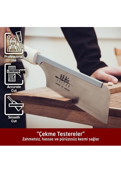 Suizan Dozuki Dovetail Çokyönlü Kesim Japon Testeresi 15 Cm