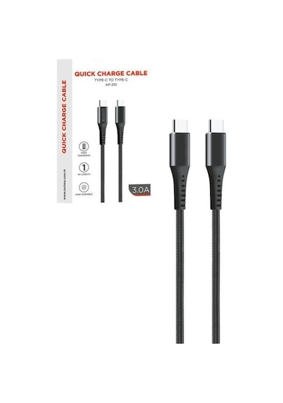 Ap-210 Quick Charge Cable Type C To Type C 60w Hızlı Şarj Kablosu 1 Metre Usb C Kablo Fast Charging