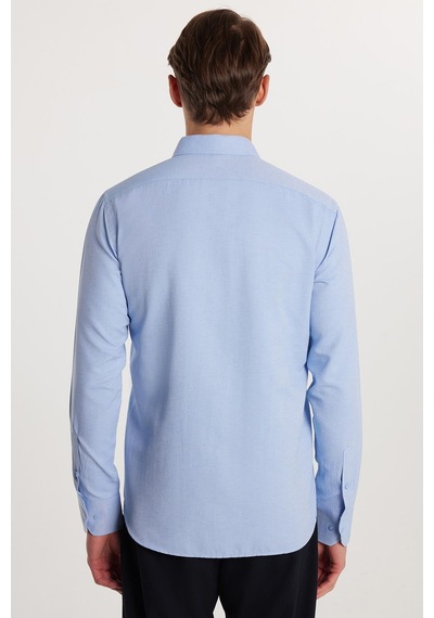 Tudors Modern Slim Fit Pamuklu Kolay Ütü Armürlü Erkek Gömlek-33179 Mavi Tudors Modern Slim Fit Pamuklu Kolay Ütü Armürlü Erkek Gömlek-33179 Mavi