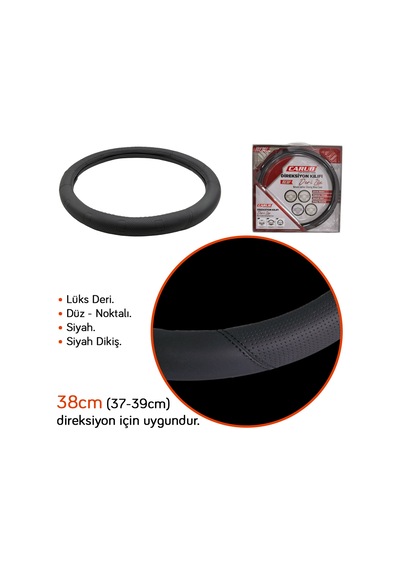 Carub Geçmeli Direksiyon Kılıfı Deri Lüx Çantalı 38 Cm Siyah Br1831022 Siyah