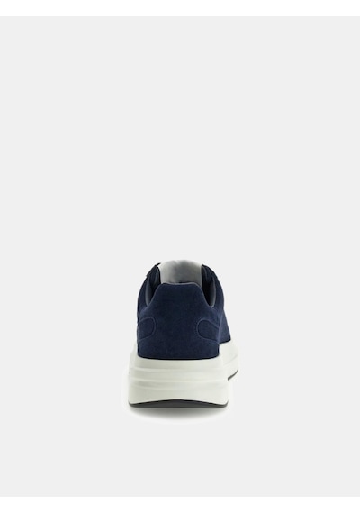 Guess Elba Hakiki Deri Erkek Sneaker Ayakkabı Fmtlbasue12 Mavi