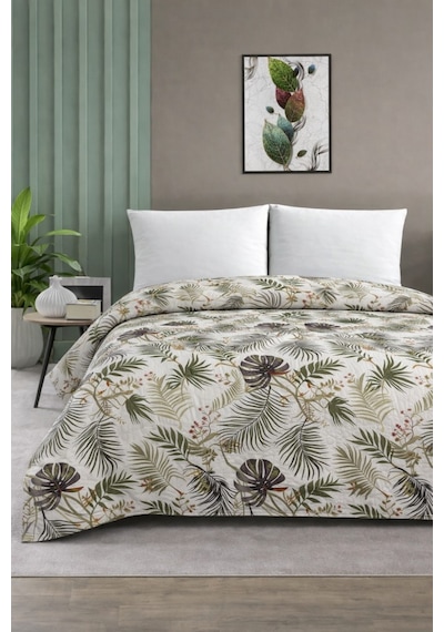Çift Kişilik Pike Yatak Örtüsü %100 Pamuk 220x230 Sütlü Kahve
