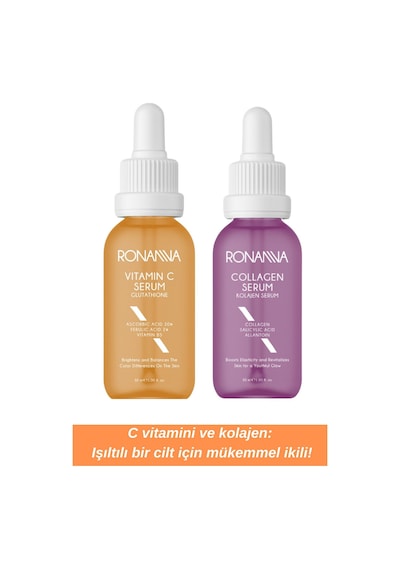 Ronanna Aydınlatıcı Vitamin C Serum İle Collagen Serum Genç Ve Işıltılı Bir Cilt