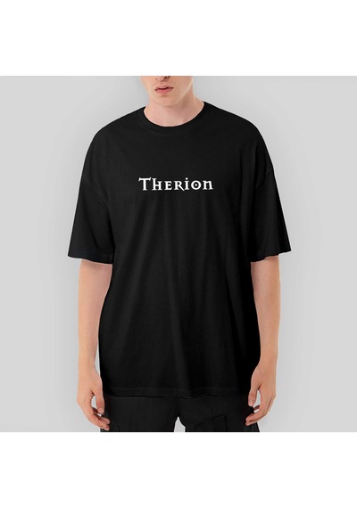 Therion Logo Oversize Siyah Tişört Siyah