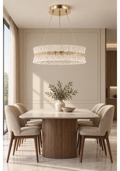 Modern Premıum Sarkıt Avize Gold Kasa Üç Renk Led Lüx Avize 88w Beyaz