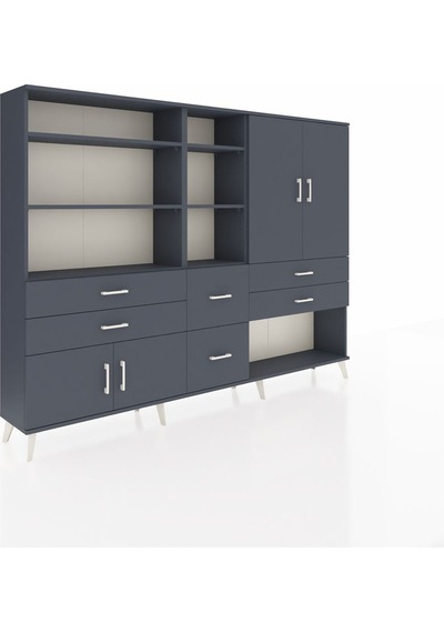 Arges Dolap 10 Raflı 6 Çekmeceli 4 Kapaklı 220x30x163 Antrasit-an Antrasit-antrasit Arges Dolap 10 Raflı 6 Çekmeceli 4 Kapaklı 220x30x163 Antrasit-an Antrasit-antrasit