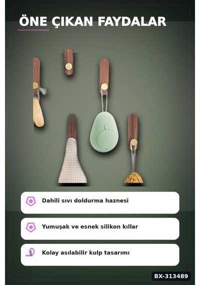 Sıvı Hazneli Yumuşak Silikon Duş Masaj Fırçası - Askılı Ergonomik 1 Adet Bx-313489 Renkli