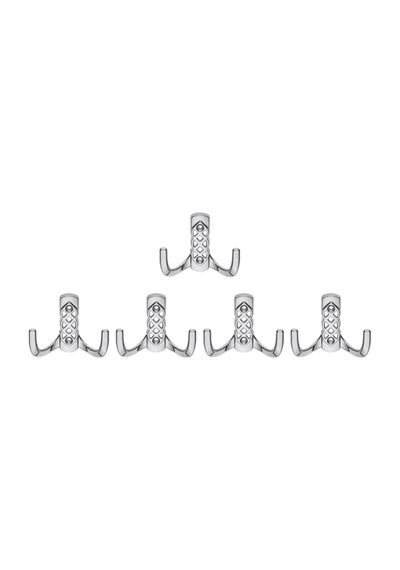 Karatay Askı, Metal Vestiyer Askısı, Krom, Duvar Ve Dolap Askılığı 5'li Set Vidalı