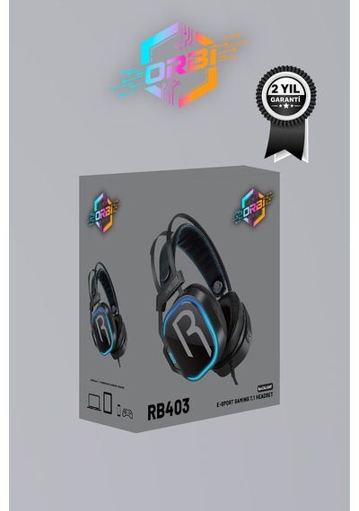 E-sport Uyumlu 7.1 Siyah Rgb Profosyonel Mikrofonlu Kablolu Gaming Kulaklık Rb403