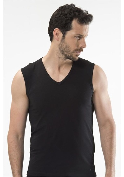 Cacharel 1304 Spor Erkek V Yaka - Siyah Siyah