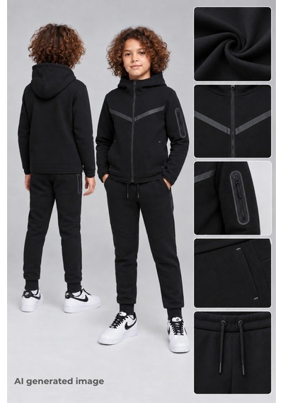 Pina Kids Erkek Çocuk Double Face Yeni Sezon Eşofman Takımı Esf7040 siyah