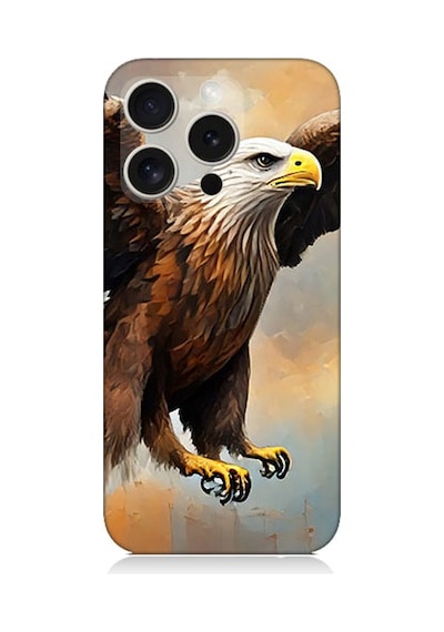 Apple Uyumlu iPhone 16 Pro Max Kartal Uçuşu Desenli Silikon Kılıf Çok Renkli