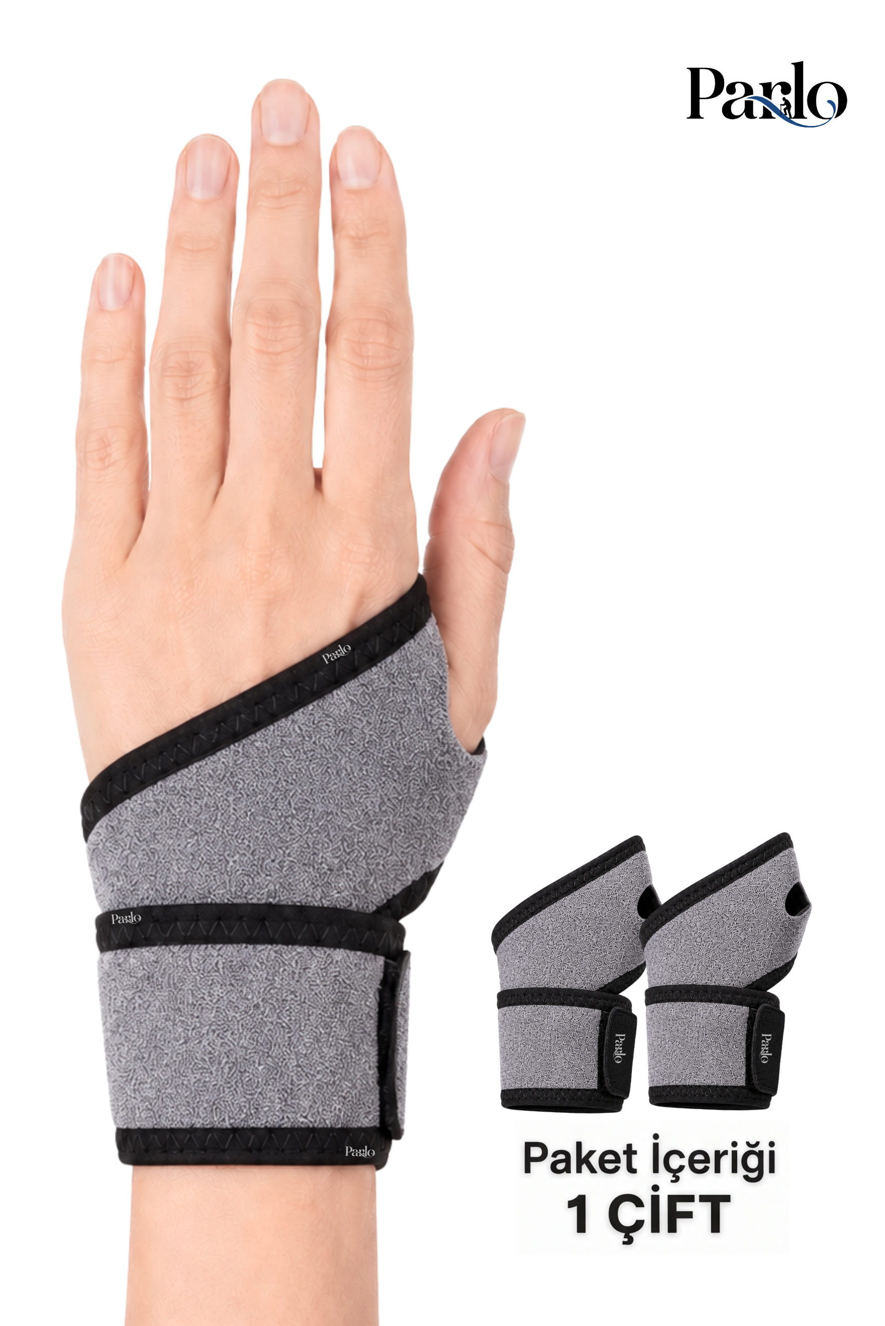 El Bilekliği Wristband 2'li Set Ayarlanabilir Cırtlı Ortopedik Neopren El Bilek Destek Bandajı