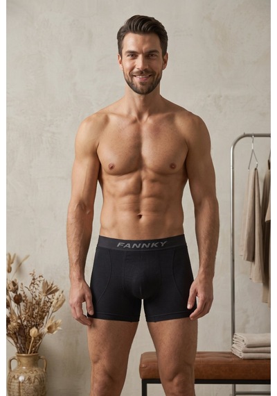 Fit Women Erkek Casual Comfort Günlük 3 Lü Siyah Boxer