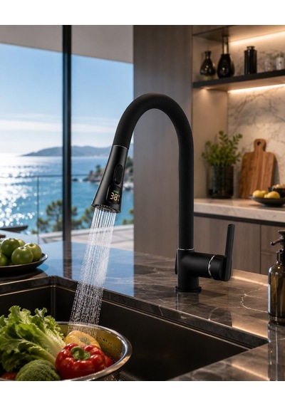 Esperto Black Spiralli Kuğu Evye Bataryası Acar 32.01.331 Siyah