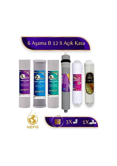 Açık Kasalara Uyumlu Ph8 B 12 Filtre Destekli 6'lı Filtre Seti