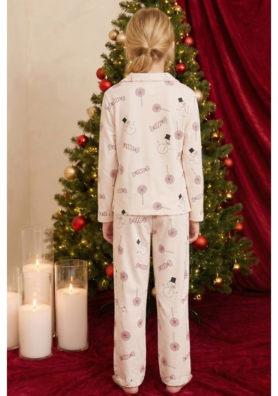 Siyah İnci Desenli Termal Kumaşlı Ultra Soft Yumuşak Düğmeli Örme Pijama Takımı 26226816 Krem Siyah İnci Desenli Termal Kumaşlı Ultra Soft Yumuşak Düğmeli Örme Pijama Takımı 26226816 Krem