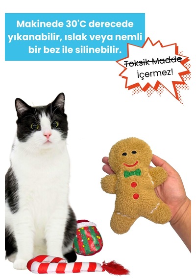 Miyav Yılbaşı Temalı Kedi Oyuncak Seti