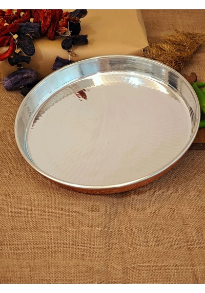 Moda Bakır Bakır Fırın Tepsi 34 Cm Metalik