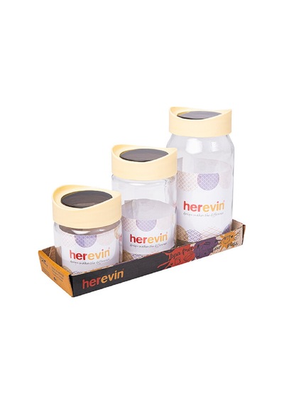 Herevin 149378-482 Kavanoz Seti 3'lü 425-660-1000 Ml Krem