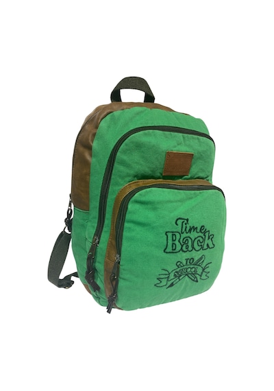 Old Cotton Cargo Kaliteli Siyah Vintage Salaş Baskılı Disayn Günlük Gezi Okul Sırt Çantası Revilla Bag 28x38cm Yeşil