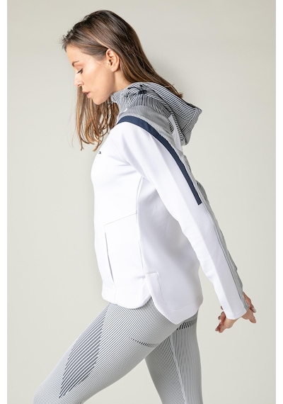 Maraton Active Slimfit Kadın Kapşonlu Uzun Kol Spor Beyaz Tracktop 815015-beyaz