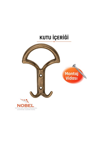 Eta Portmanto Askısı, Metal Vestiyer Askısı, 65 Gr, Dolap Ve Duvar Askılığı, Anti K Sari Vidalı
