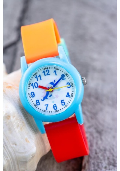 Unicorn Desenli Açık Mavi Kız Erkek Çocuk Kol Saati Analog Saat St-304416 Beyaz