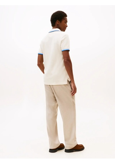 Tommy Hilfiger Cuff Interest Slım Krem Erkek Polo Yaka T-shirt