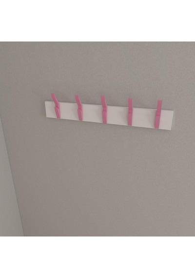Hepsi3boyutlu Modern Duvar & Kapı Kanca Askılık - 5 Adet Pembe Kanca Askılık - Model No : 3 Pembe