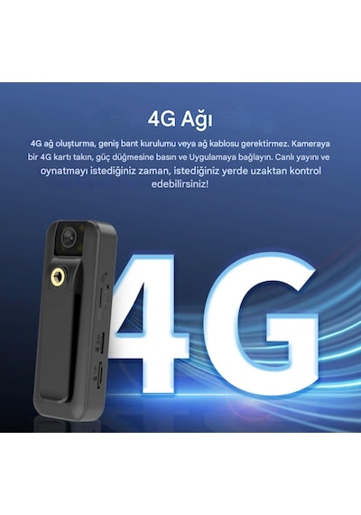 Sim Kartlı Yaka Kamerası Uzaktan İzlenebilir 4g Kamera