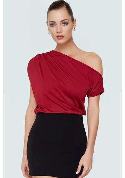 Frm Regular Kalıp Polyester Bluz Yazlık Şıklık Seçkin Malzeme Bordo