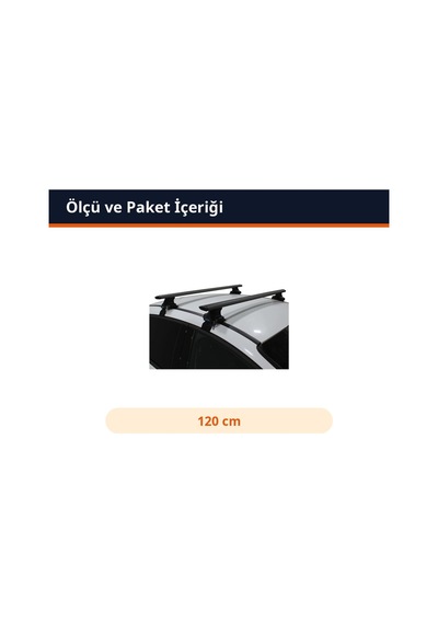 Trobus Tavan Bagaj Barı Kilitli Port Bagaj Ayağı Oluksuz 120 Cm Siyah