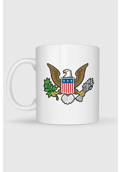 American Bald Eagle Tasarımlı Kupa Bardak Beyaz